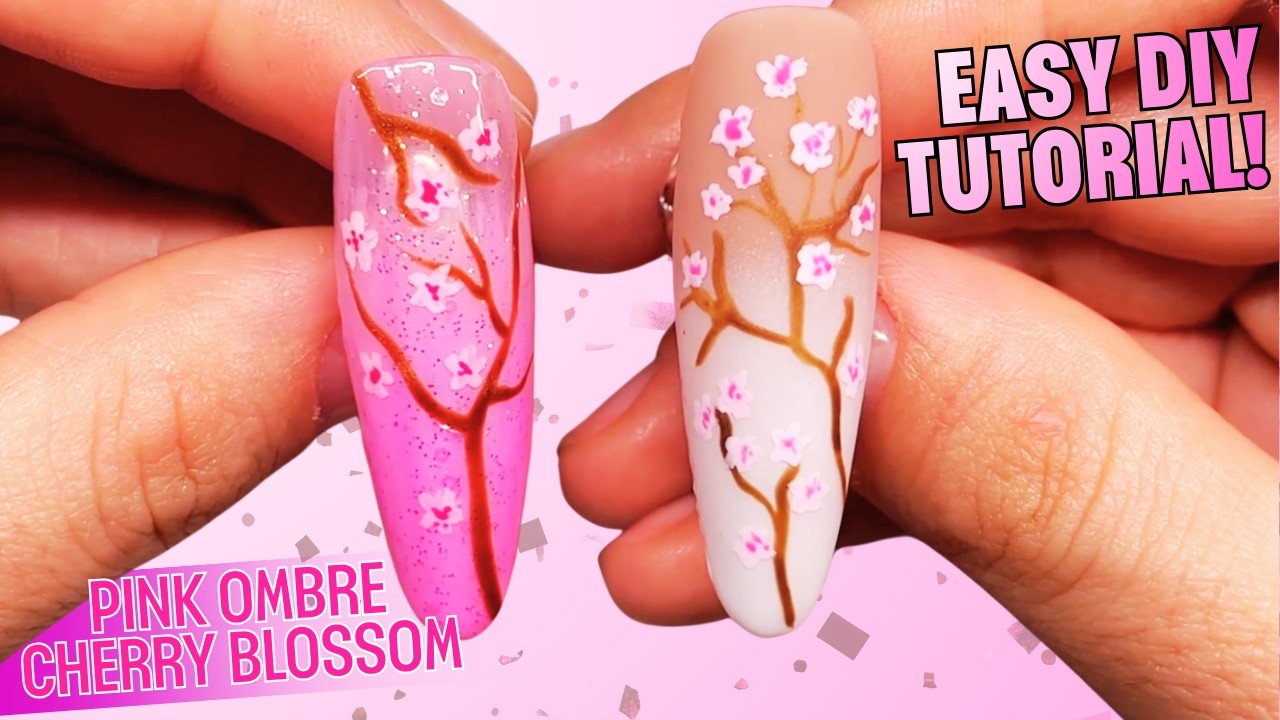 Ep. 0416 | Pink Ombre Cherry Blossom Nails 🌸 | Beginner Friendly Spring Nail Art Tutorial