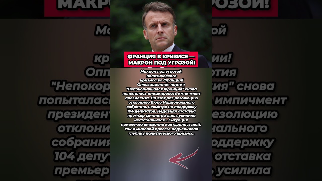 ФРАНЦИЯ В ШОКЕ &mdash; МАКРОН ПОД УГРОЗОЙ! Пследние новости политика #новости #политика #сегодня