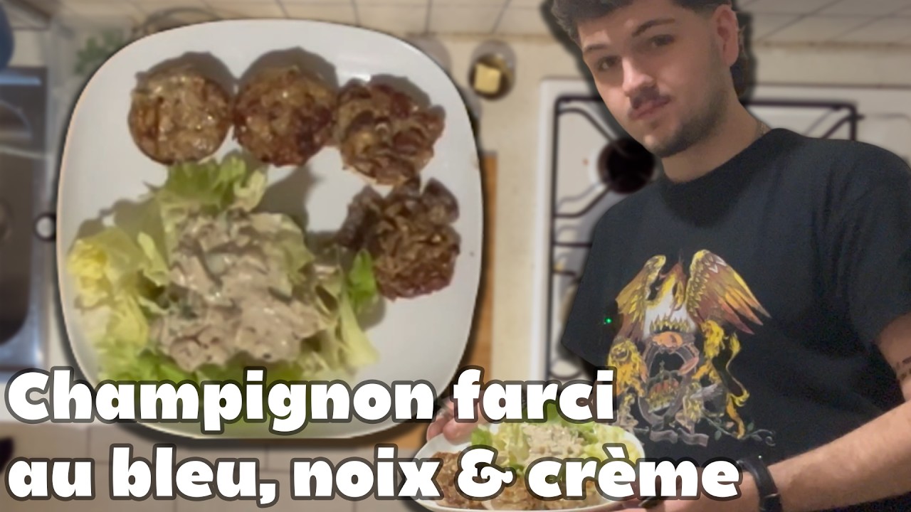 Les champignons farcis au bleu, à la noix et à la crème - En cuisine avec Diego