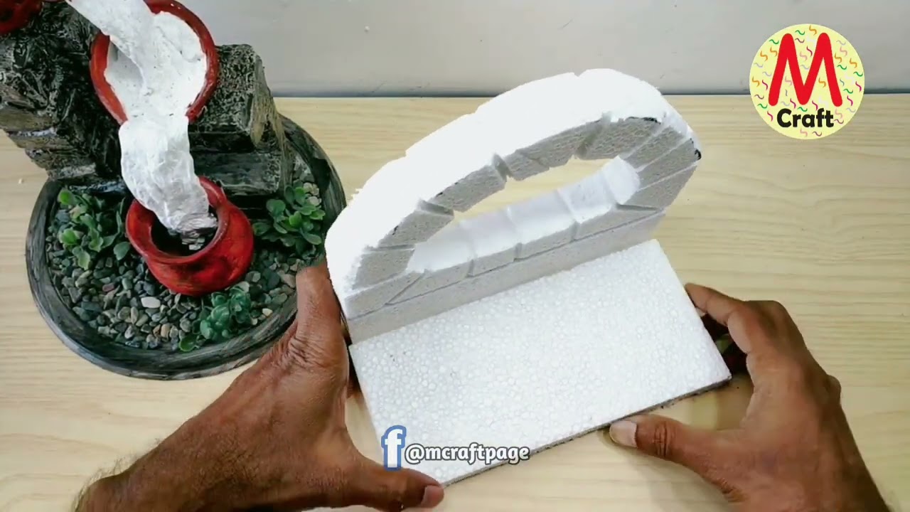 Two beautiful artificial waterfall fountain showpiece making at home