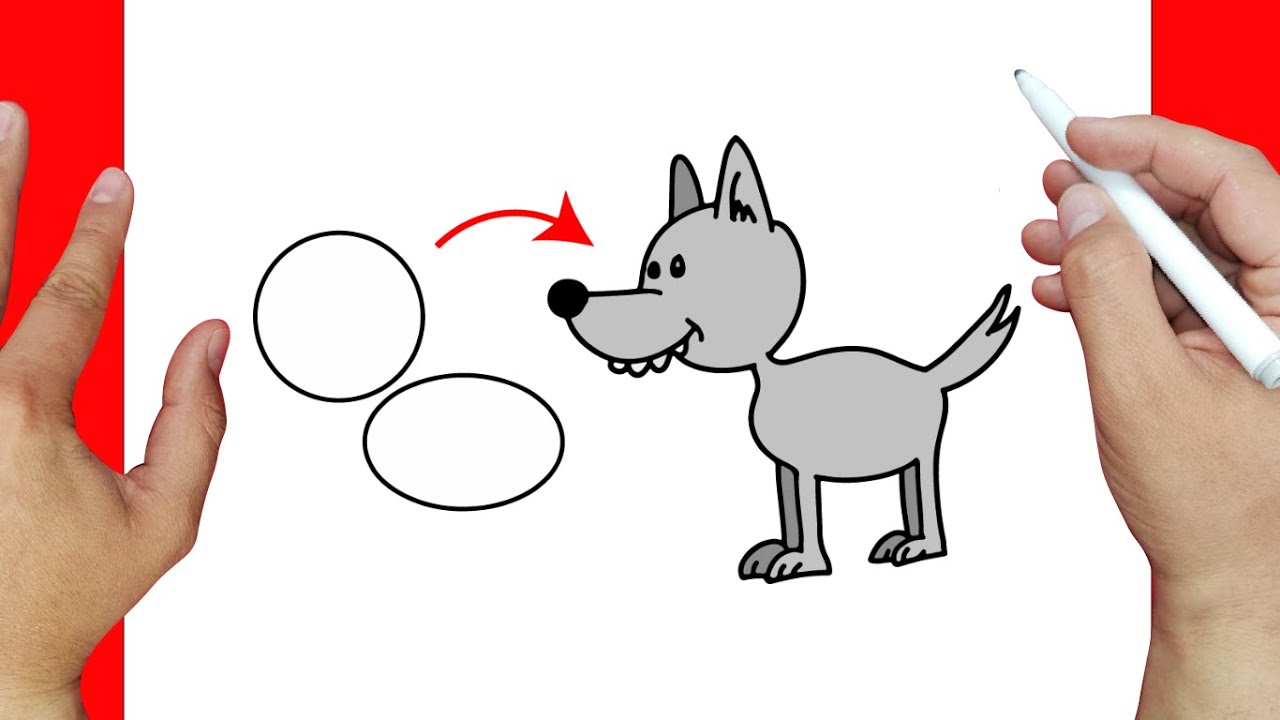 Como dibujar un lobo | Cómo dibujar Animales para niños