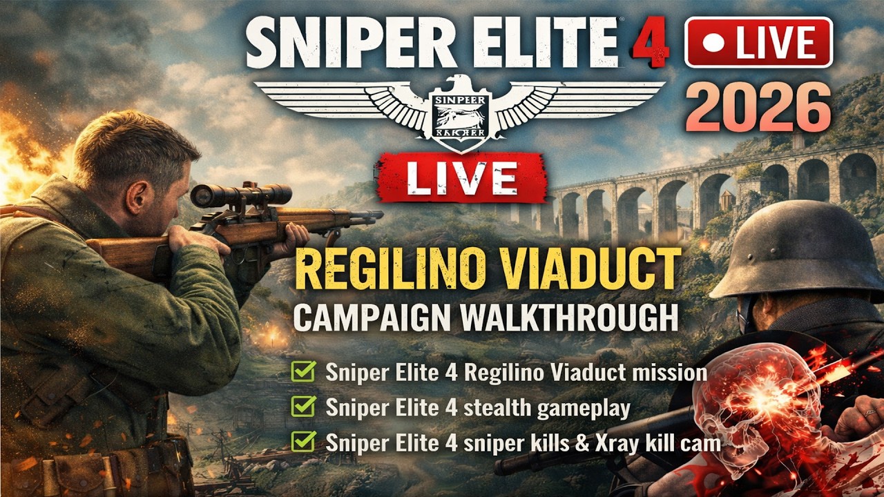 Sniper Elite 4 LIVE – Regilino Viaduct Full Mission Gameplay (2026)
