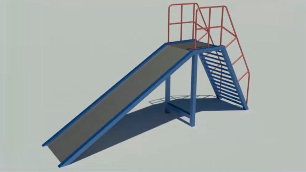 3d моделирование и визуализация горки в AutoCAD 2016