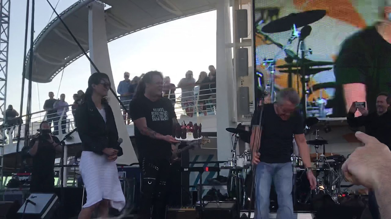 Happy birthday Roger Daltrey #RockLegendsCruise2020. Throws cake in Sebastian Bach’s face!