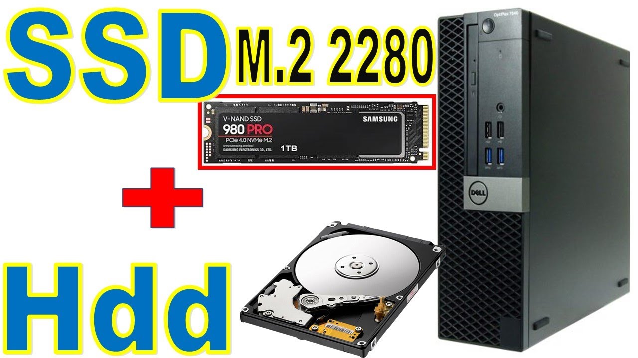 como instalar SSD M.2 y HDD cpu core i5 Dell 7040
