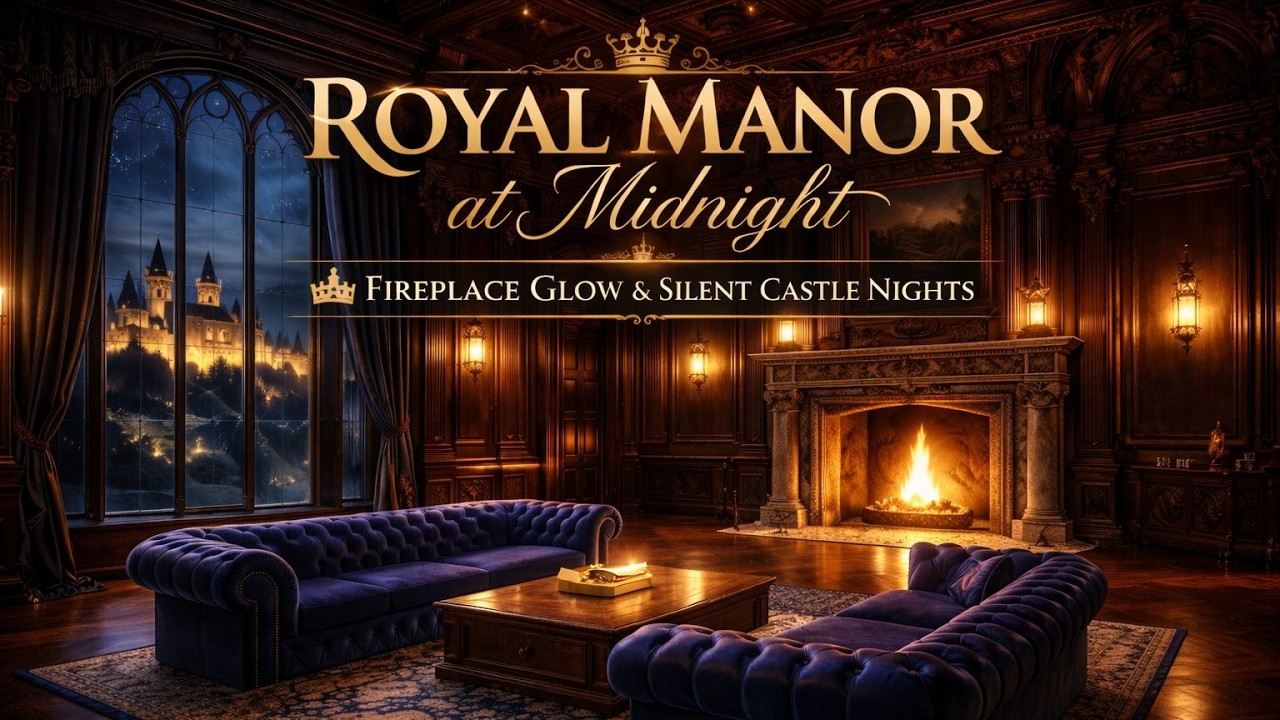 Royal Manor at Midnight 🏰 Fireplace Glow & Silent Castle Nights