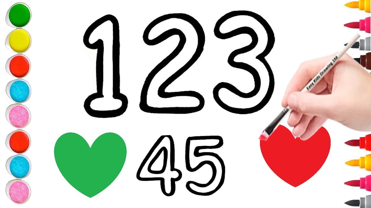Easy numbers drawing step by step for kids !!