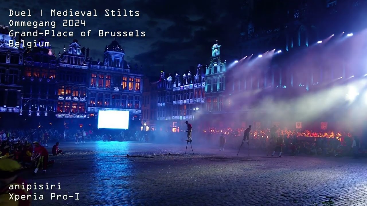 #Duel #Medeival #Stilts #Ommegang 2024 #Brussels 4K