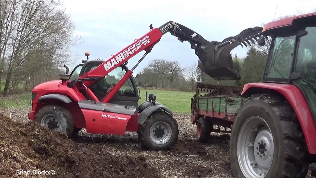 Manure spreading-Case Jx1090u+Heywang+Manitou GLT 627Turbo-Mest strooien-Landbouwwerken Sools-2019
