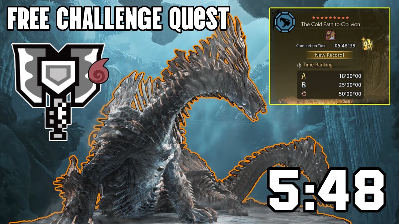 Monster Hunter Wilds - Free Challenge Quest AT Jin Dahaad VS Charge Blade 05'48''39 (Heroics)