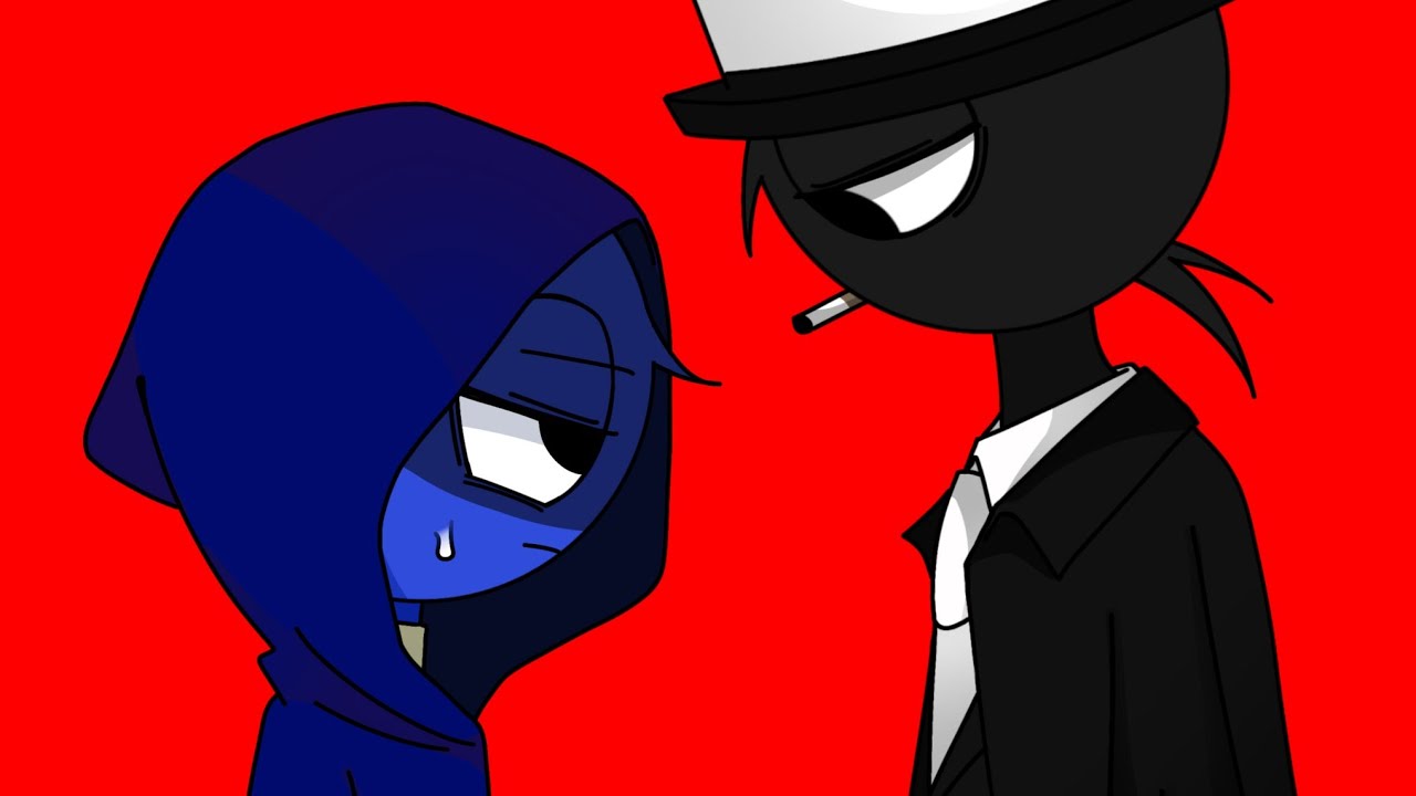 🖤💙EYE CONTACT/ Animation meme [sprunki Black &times; Jevin +2p]