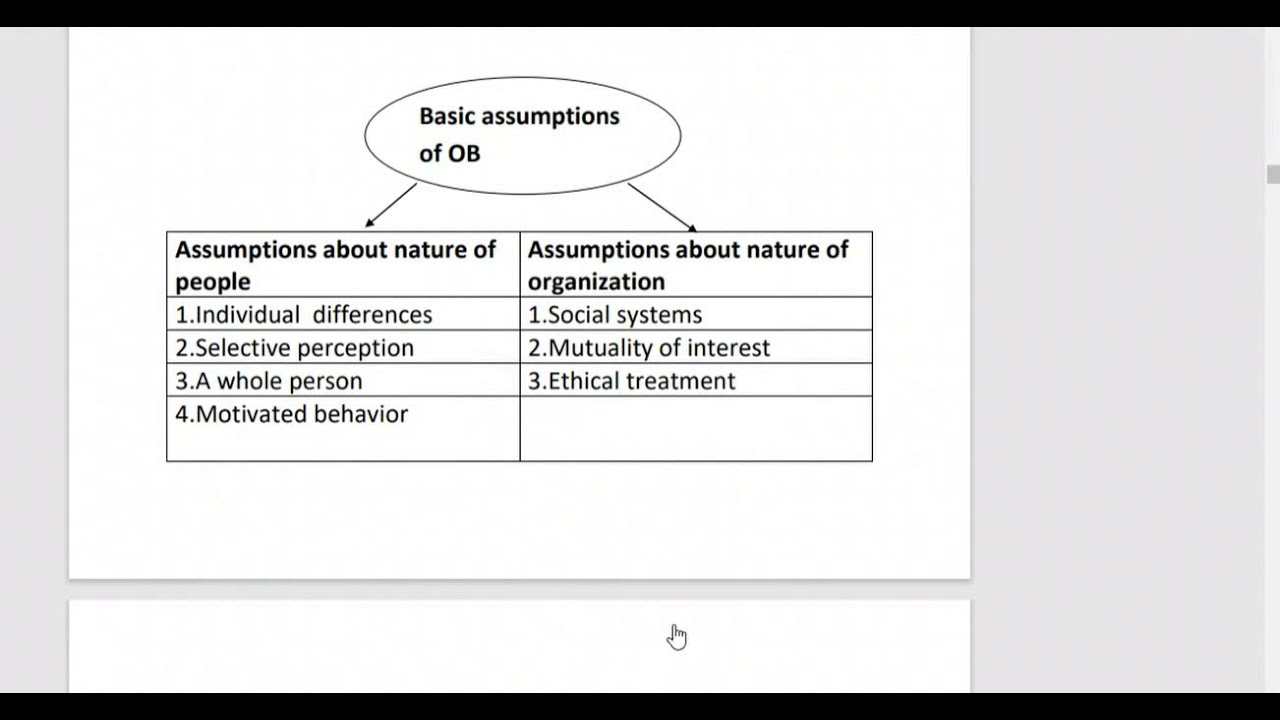 Basic Assumption of Organization(OB) Analysis/ Chapter 1/BBS 3rd year