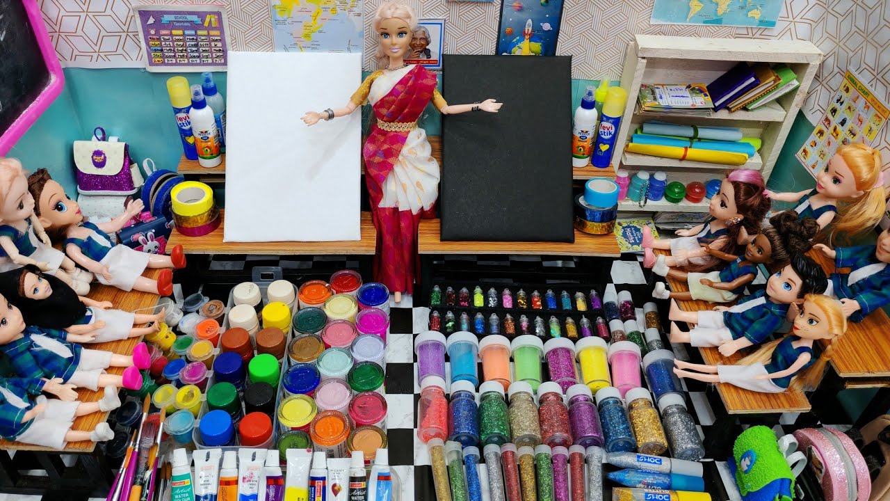 Painting competition for barbie girl/Who's is winner /Mini doll show