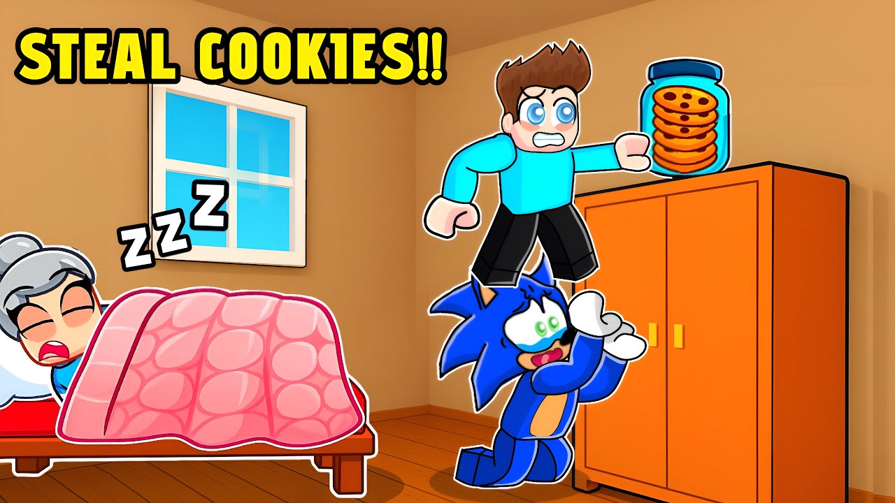 STEAL A COOKIE FROM ANGRY GRANNY IN ROBLOX !!