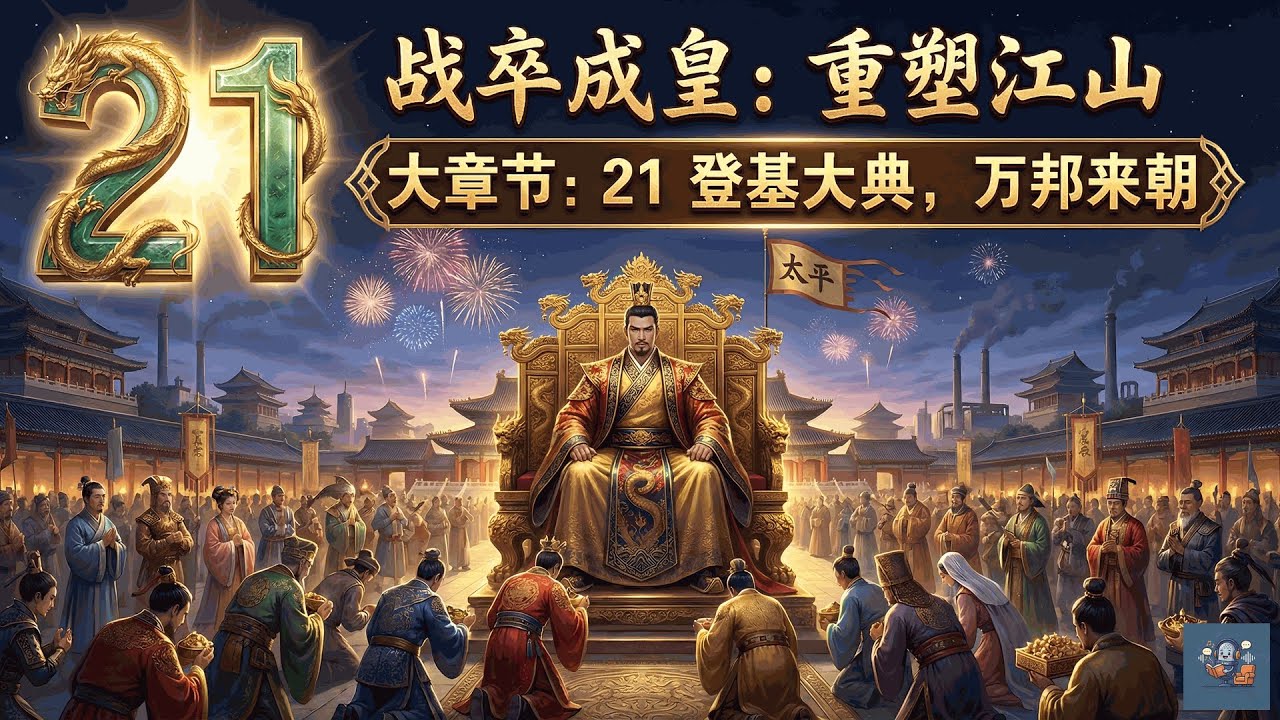 那一夜，他是全世界唯一的王！龙袍加身，开启五千年的新篇章！战卒成皇：重塑江山 第21大章 登基大典，万邦来朝 #登基 #盛世大唐风格 #张风 #大帝国 #荣誉时刻