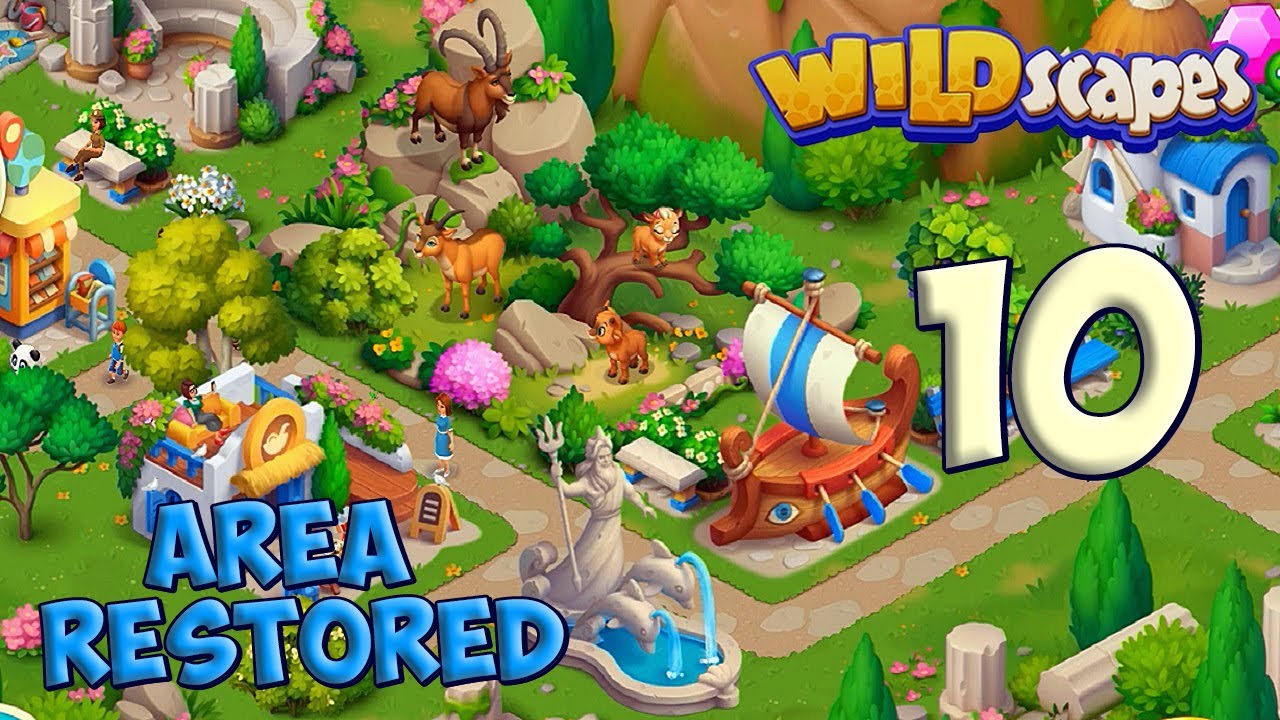 Wildscapes AREA 10 - Greece 🐼 Gameplay Story 🐎 Греция Playrix HD