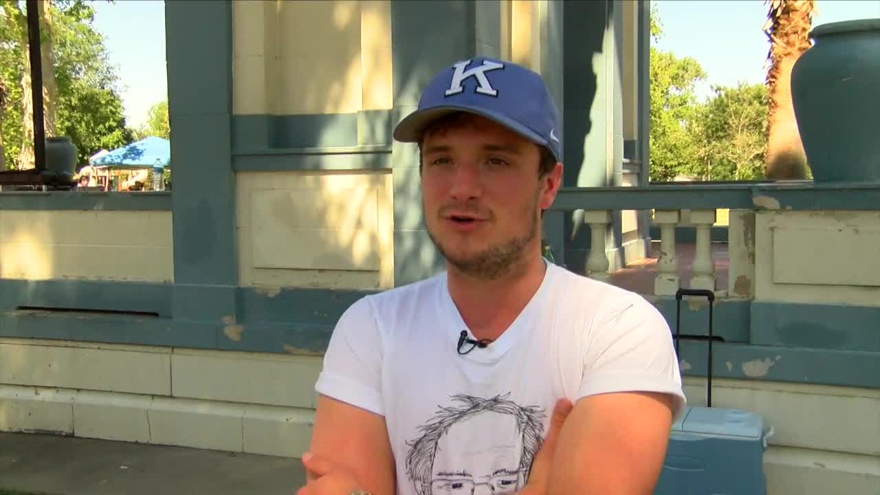 Josh Hutcherson interview from Bernie Sanders rally in Bakersfield