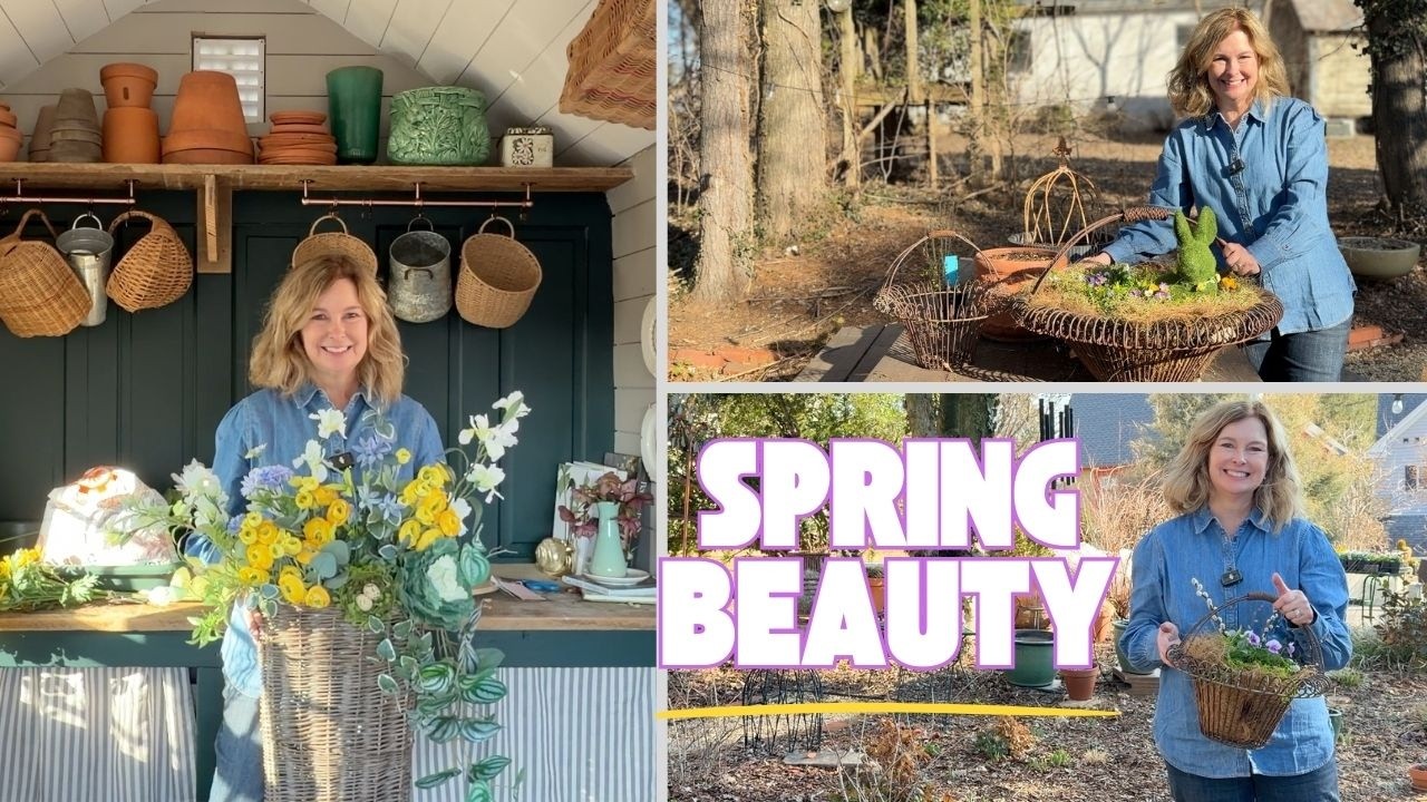 3 простых весенних проекта 🌷 Добавление фиалок, пасхальной корзины-кашпо и весеннего садового венка