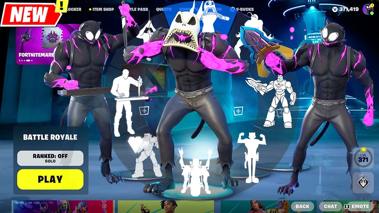 PHANTOM MEOWSCLES doing all Fortnite Built-In Emotes: Fortnitemares 2023
