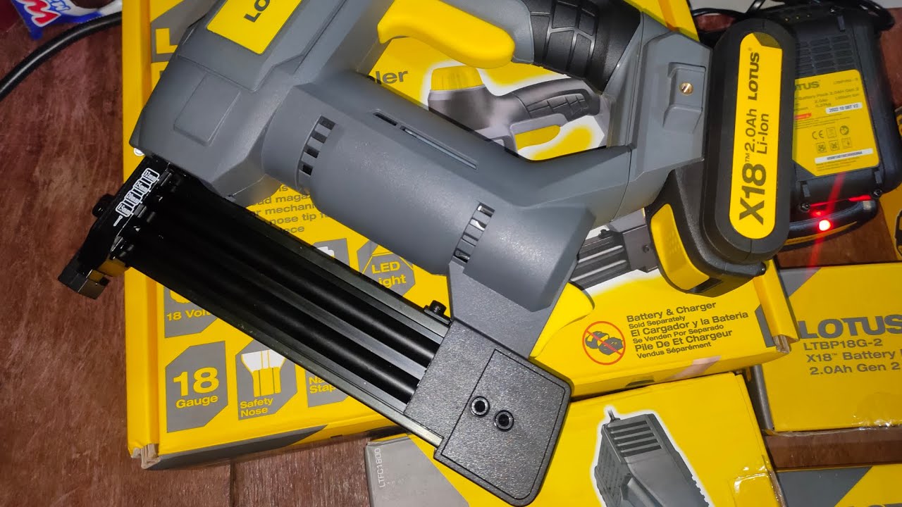 LOTUS X18 NAILER STAPLER (LTBN18VLI): UNBOXING AND TESTING.