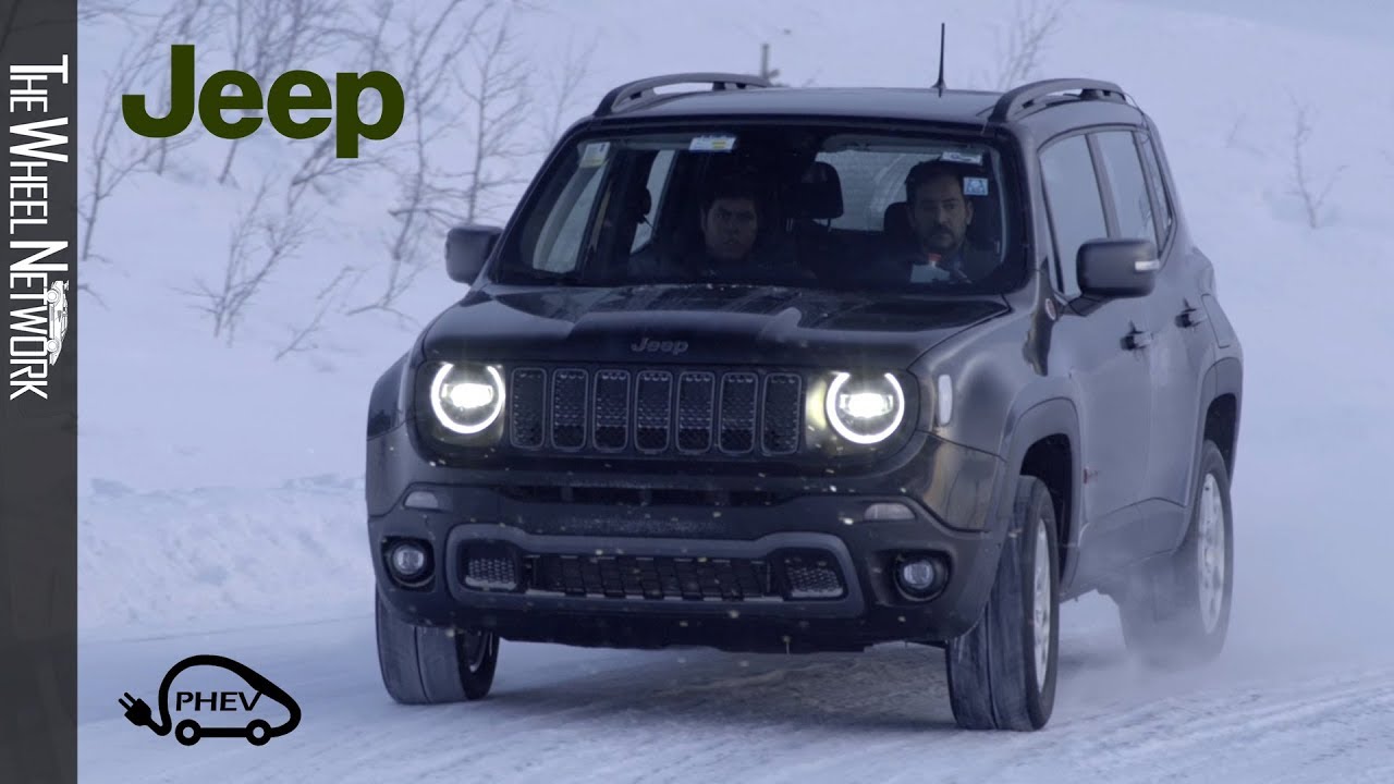 Jeep Renegade and Jeep Compass 4xe Plug-in Hybrid Arjeplog testing (footage)