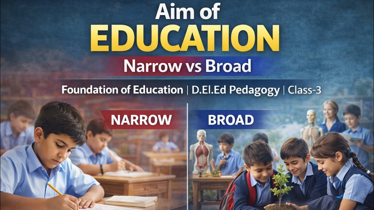 Aim of Education | Narrow vs Broad | Foundation of Education | D.El.Ed Pedagogy #education #teaching