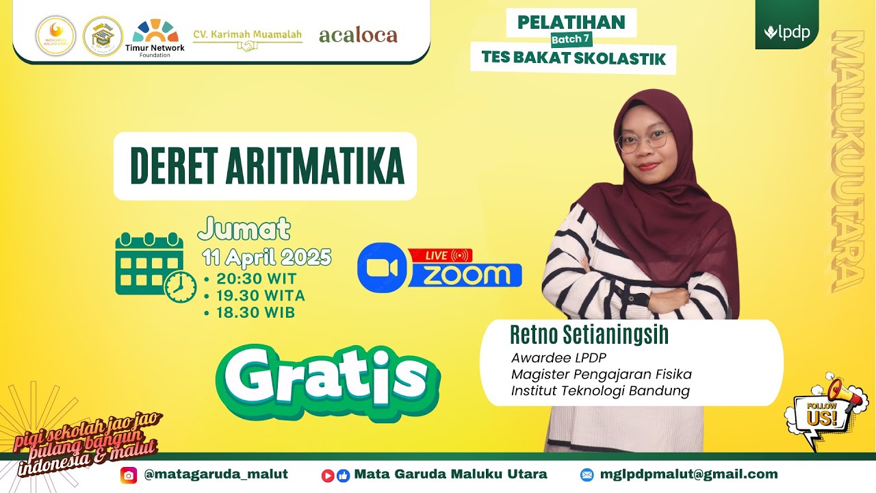 DERET ARITMATIKA | Pelatihan Tes Bakat Skolastik (TBS) FOROK BESI MATA GARUDA MALUKU UTARA 2025
