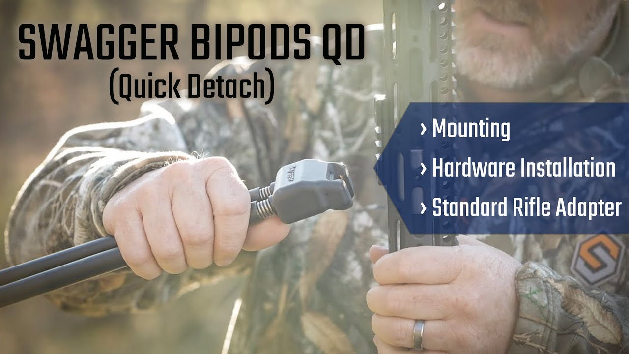 Swagger Bipods QD (Quick Detach) - Mounting, Hardware Installation & Standard Rifle Adapter