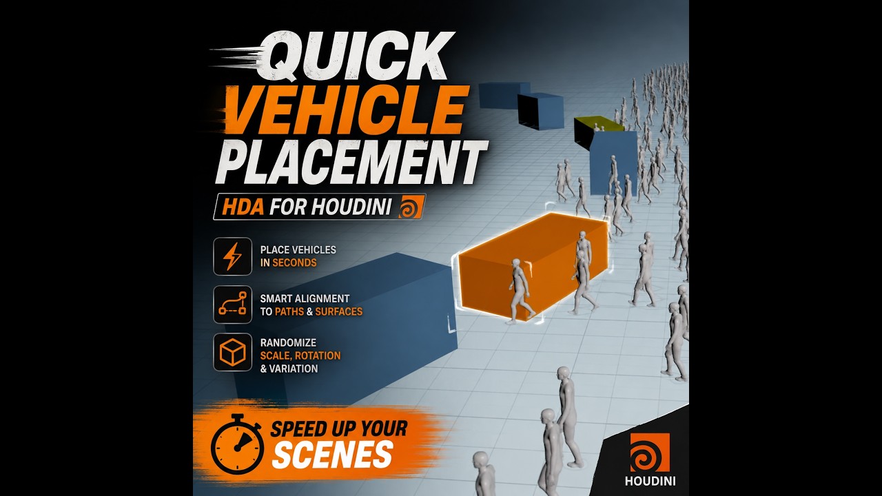 5) CFX Shotwork Tip/Tricks in Houdini: Using an HDA for Vehicle Placement for Quick Crowd Obstacles
