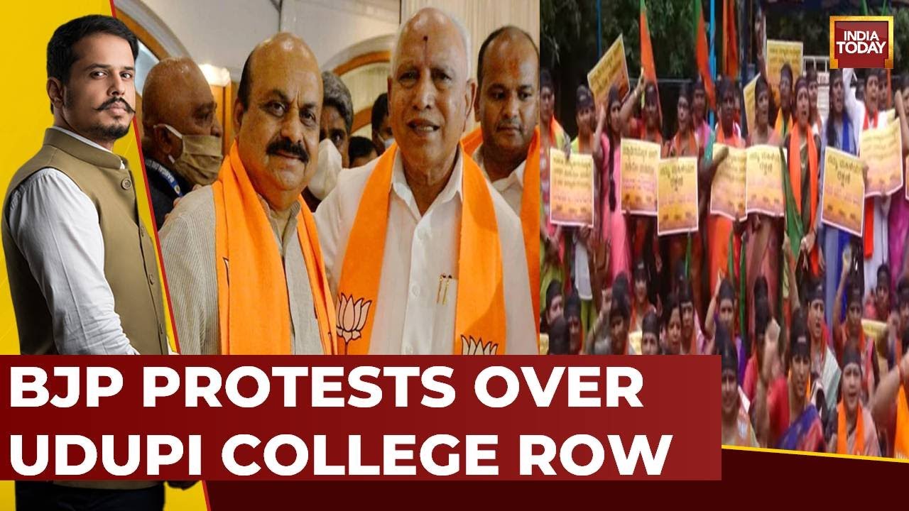BJP Protests Over Udupi College Row, BJP Pandyatra Demanding Justice In Udupi