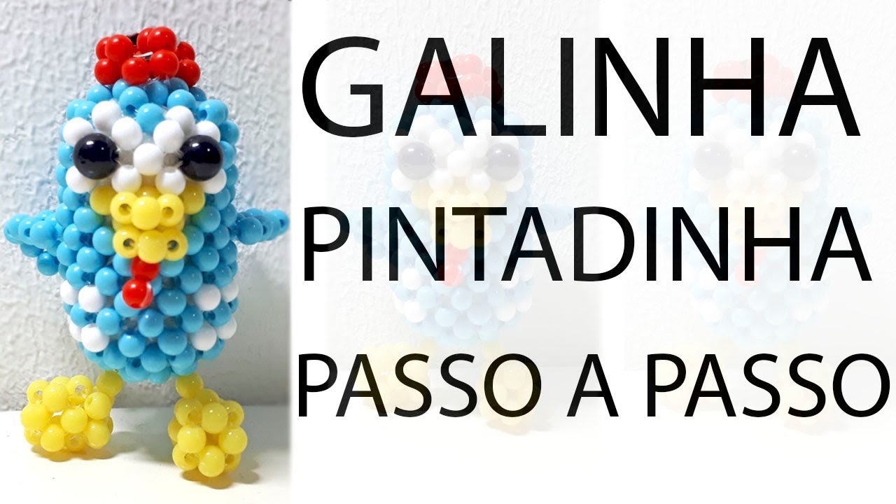 DIY - Galinha Pintadinha - Passo a passo de Miçangas