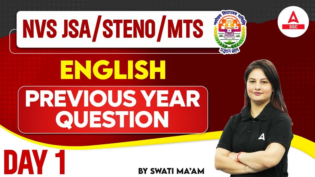 NVS Non-Teaching Classes 2024 | NVS English Previous Year Question Paper by Swati Mam #38