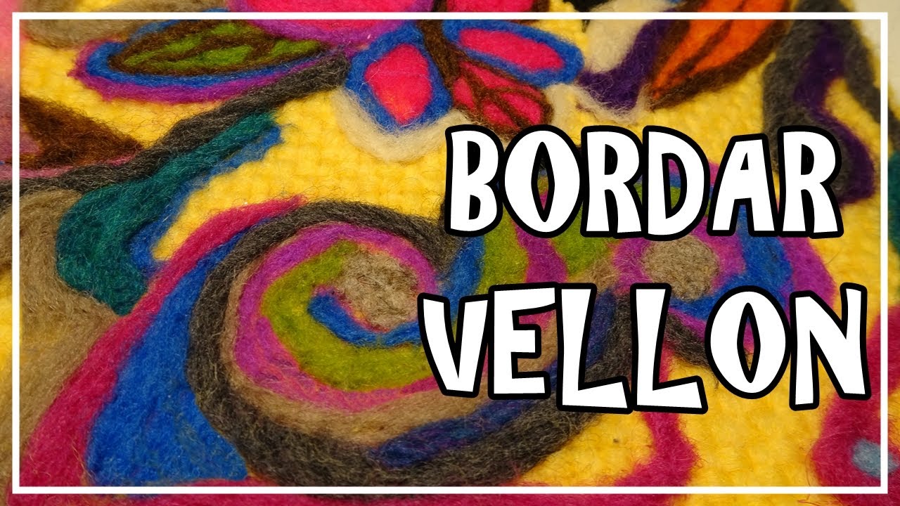 Tutorial Bordar  Vellon Paso a Paso Dibujar Fieltro agujado LANATERAPIA. Nadelfilzen. Needle Felt