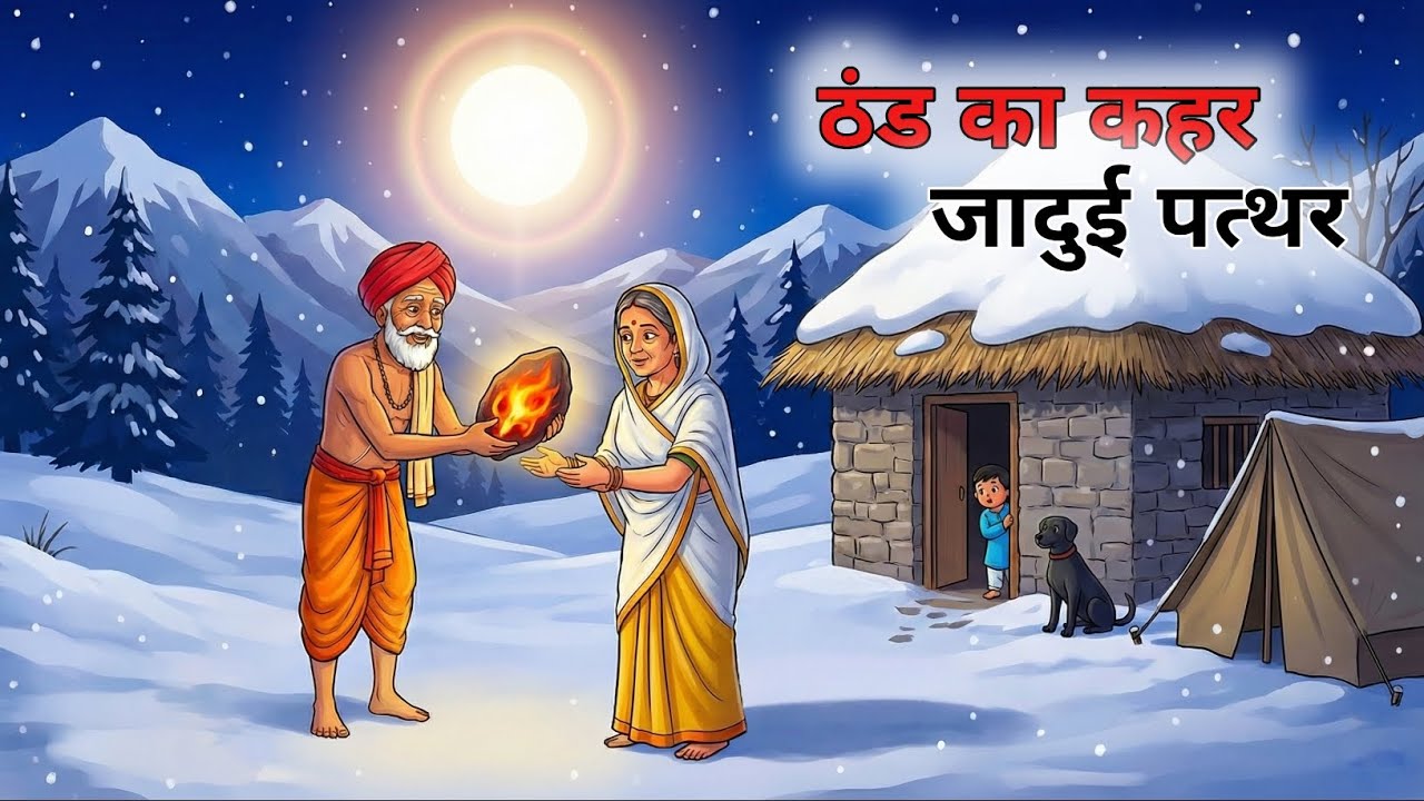 कड़कड़ाती ठंड का कहर हिंदी कहानी | ठंड का कहर और जादुई पत्थर  | Hindi moral story #moralstories 