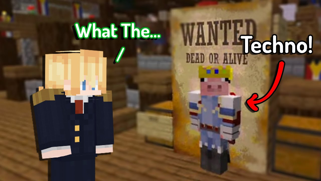 Technoblade hides inside the poster in lmanberg as tubbo passes by... On the Dream smp ft. philza