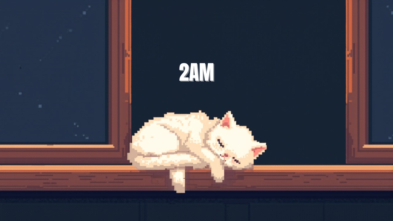 Cozy 2AM Ambience | Window Light | Sleeping Cat