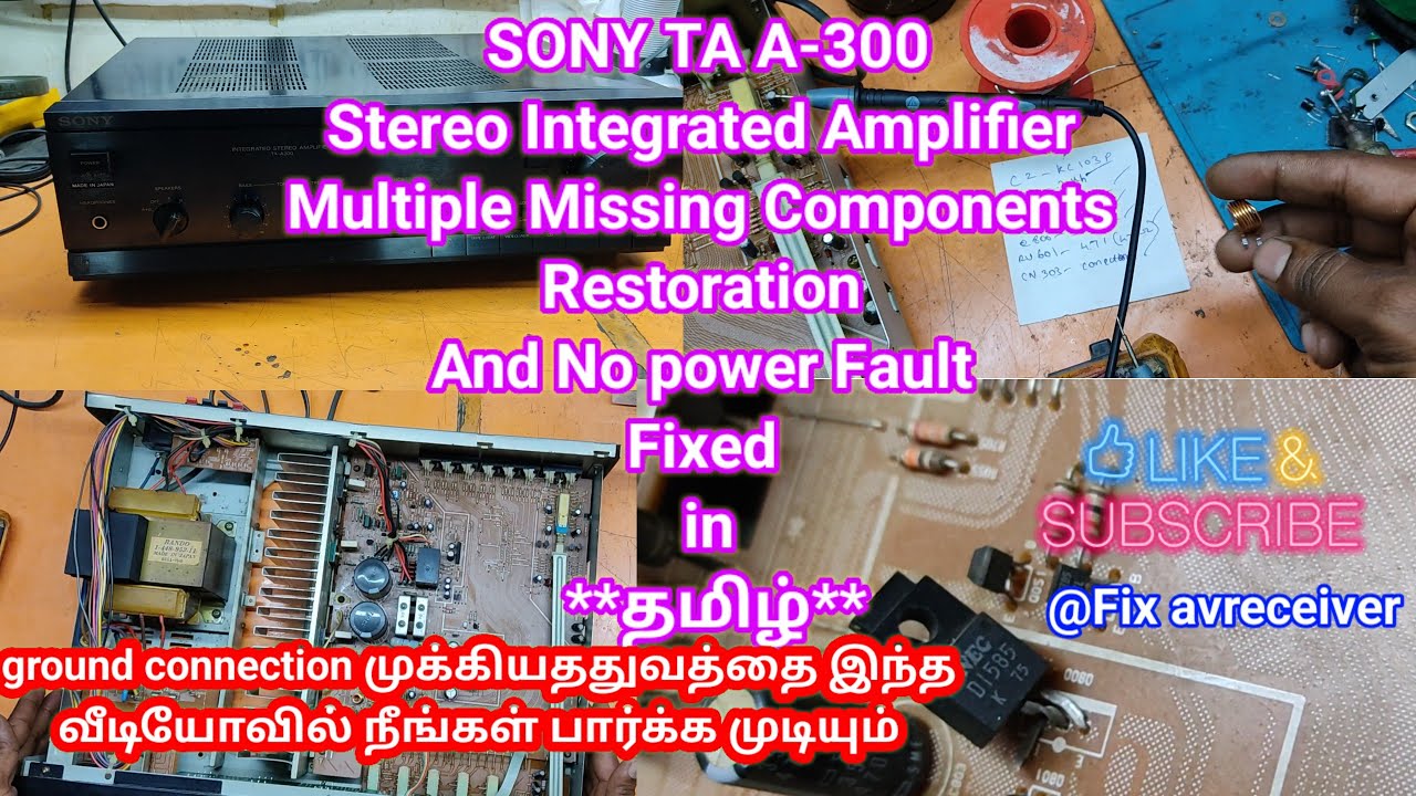 SONY TA A-300 Stereo Amplifier Multiple Missing Parts Restoration & No Power Fault Fixed #sony #fix