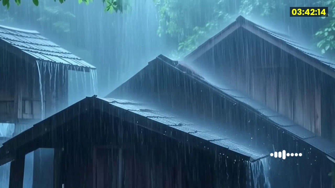 Beat Anxiety & Insomnia with Heavy Rain and Thunder Sounds Pours its Fury on Tin Tent Roof at Night