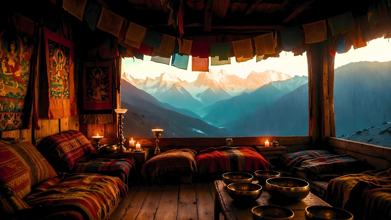 Let This Tibetan Rain Heal You 🏔️ Chakra Music & Singing Bowls for Sleep & Deep Relaxation [2 Hours]