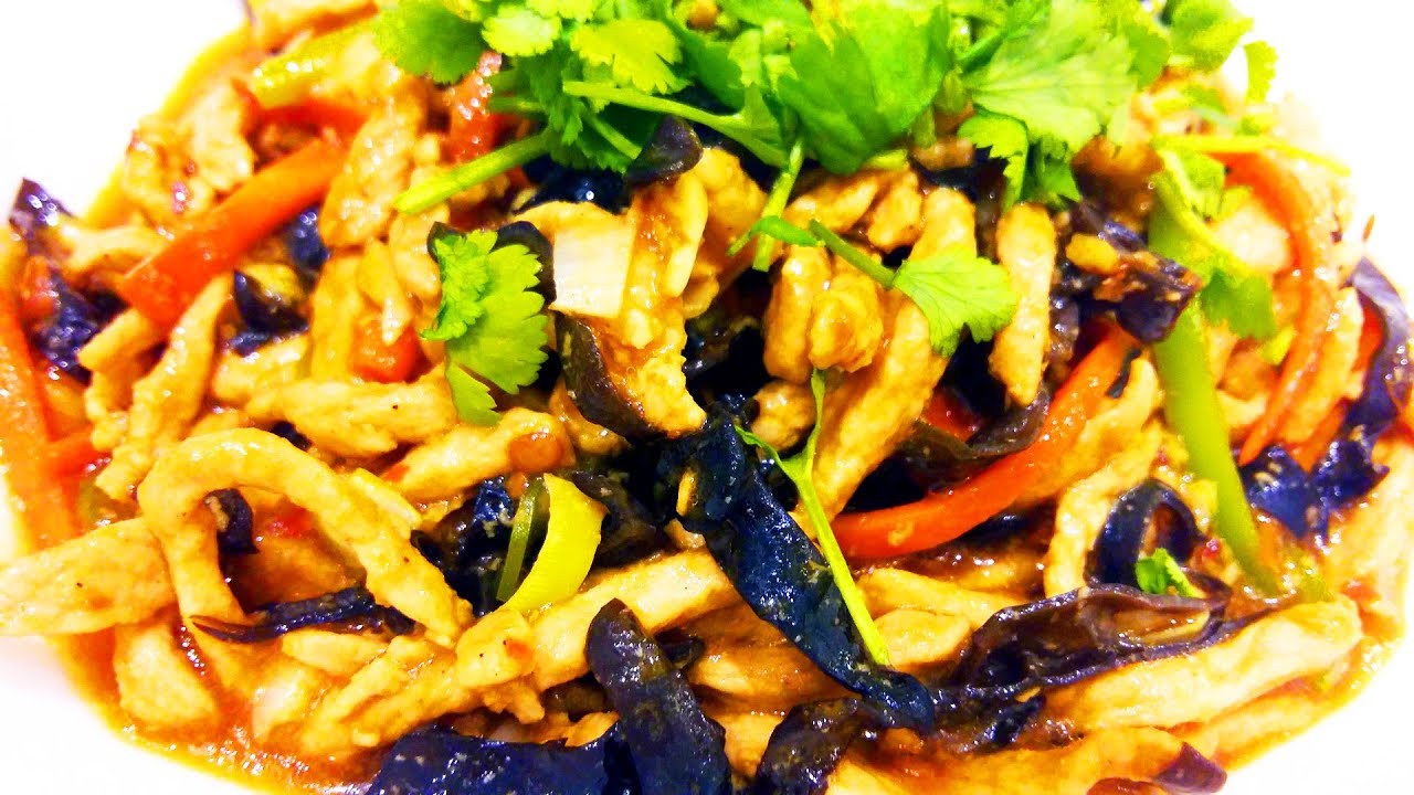 Китайская кухня. Свинина соломкой в остро-сладком соусе  鱼香肉丝  yúxiāng ròusī mp4