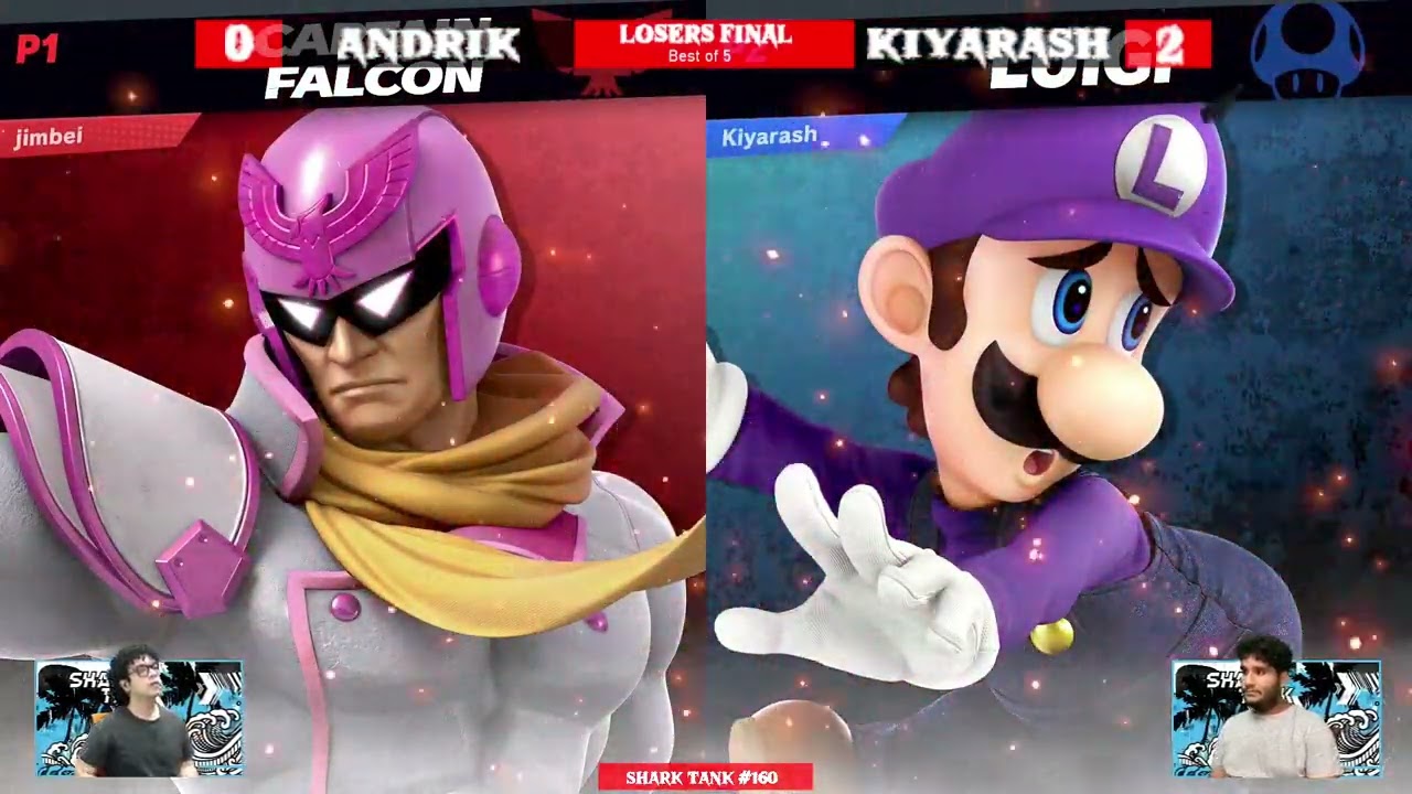 Shark Tank #160 Losers Finals - Kiyarash (Luigi) Vs. Andrik  (Captain Falcon) - SSBU Tournament