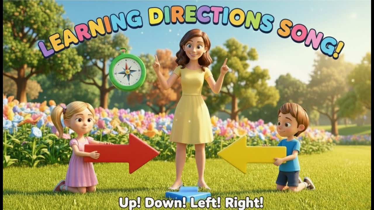 ➡️ Learning Directions Song | Left Right Up Down | Educational Rhyme for Kids | Nursery Rhymes 🎵✨