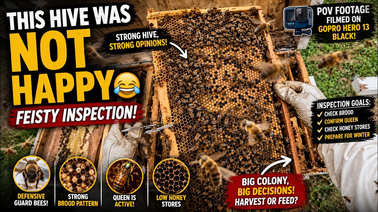 Bees Were NOT Happy With Me Today 😅🐝 Feisty Hive Inspection POV | Go Pro Hero 13 Black | Beekeeping