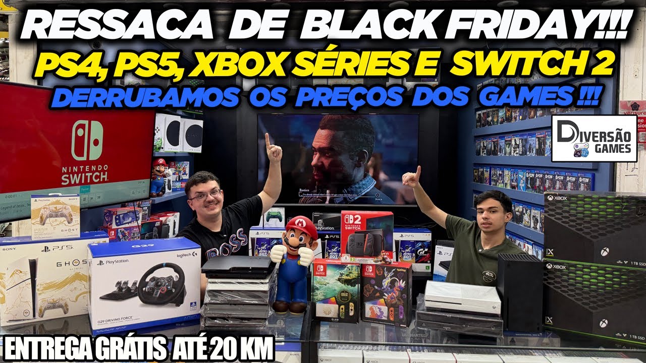 PS5, PS4, XBOX SÉRIES E SWITCH 2! RESSACA DE BLACK FRIDAY!!! DIVERSÃO GAMES