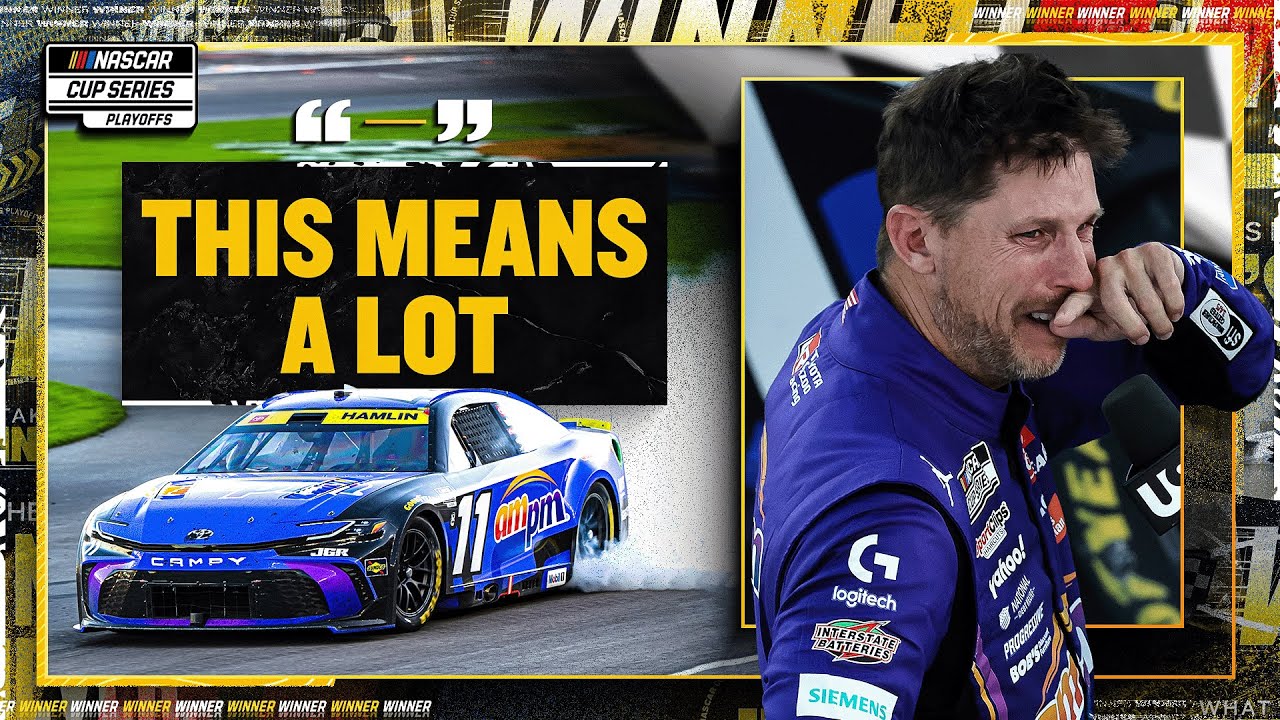 Denny Hamlin's Emotional Reaction to 60th Career Win | 2025 NASCAR Cup Series at Las Vegas