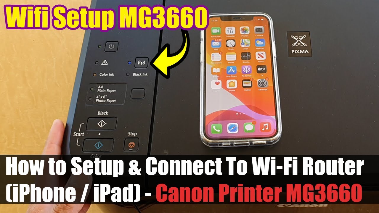 Canon Printer MG3660: How to Setup & Connect To Wi-Fi Router (iPhone / iPad)