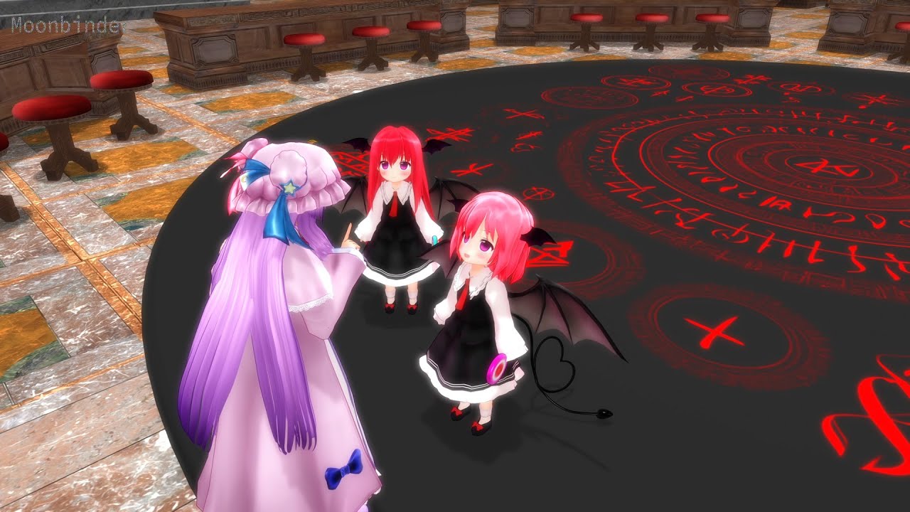 【東方MMD／モデル配布】パチュリーの使い魔召喚の儀式？！