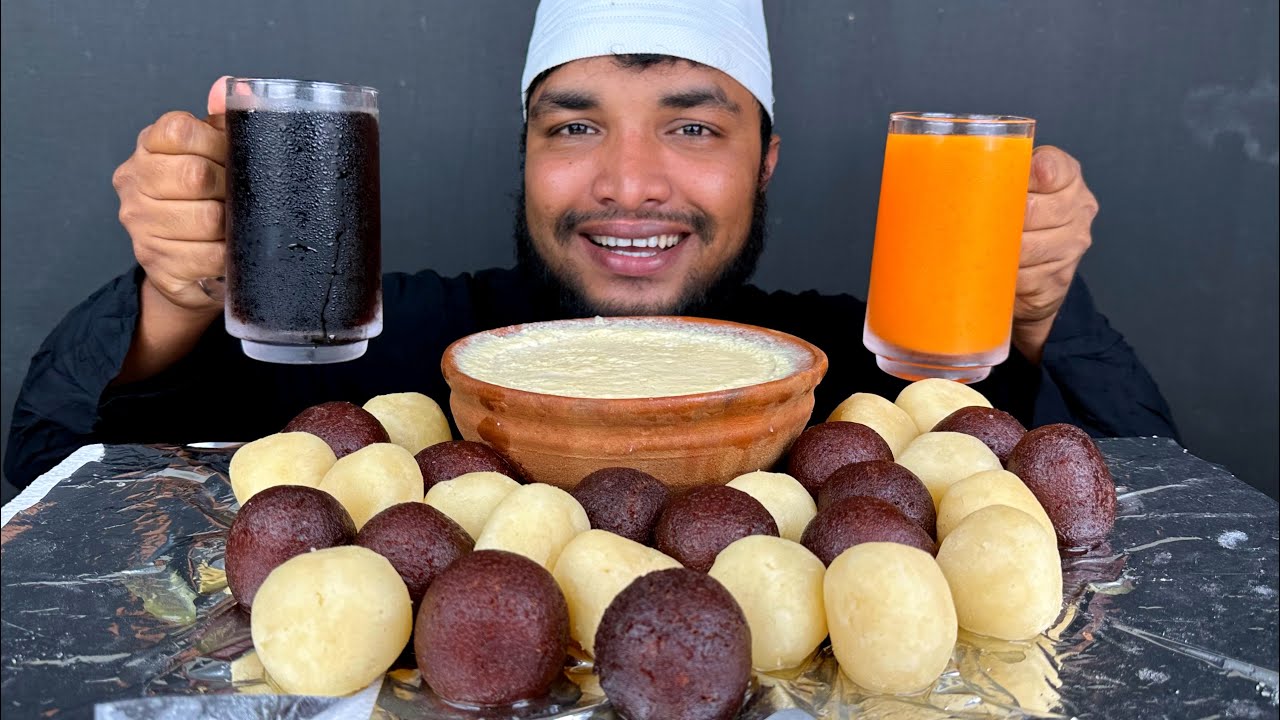 Asmr Eating Rasgulla and Kala Jamun With Curd