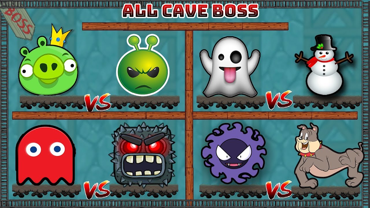 (  ALL CAVE BOSS  )  RED BALL 4 \ PART 2 / Storms of Bosses Fights (ios/android)