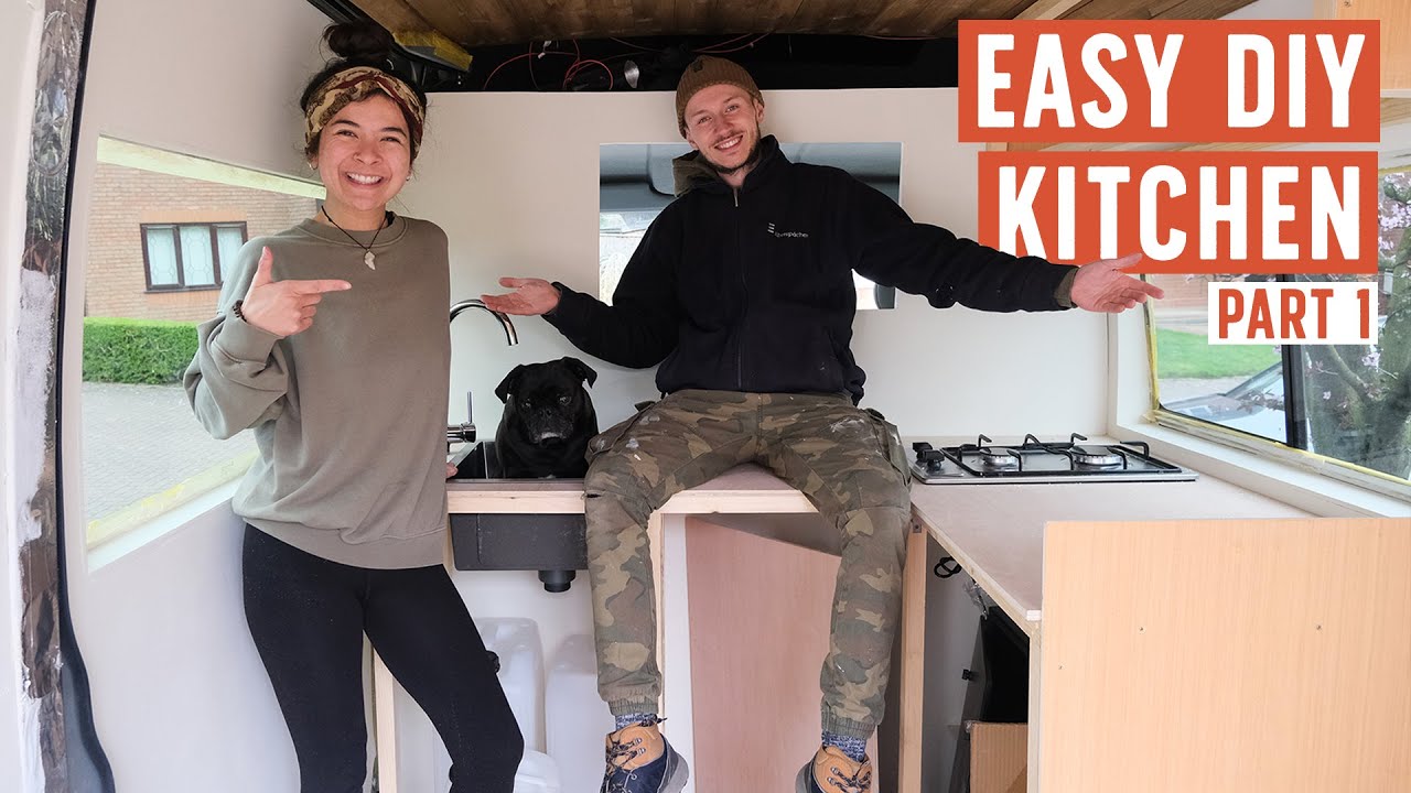 How to build a DIY CORNER KITCHEN in a CAMPERVAN | Renault Master Conversion Ep 16